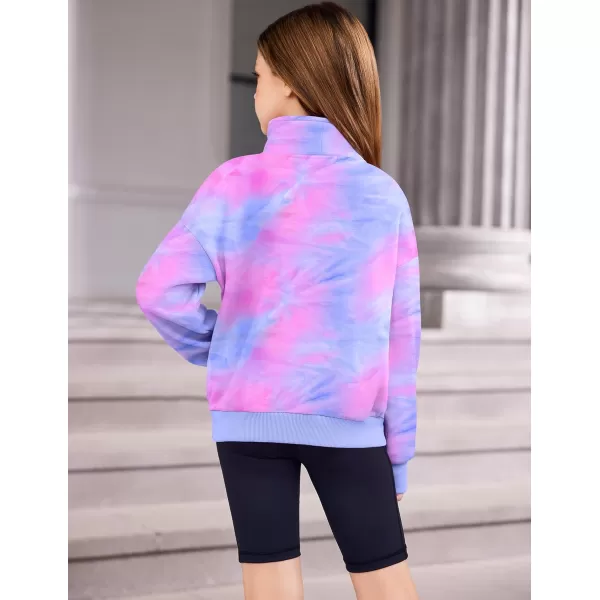 Arshiner Girls Half Zip Sweatshirt Fleece Quarter Zip Pullover Sweatshirts Fall Clothes for Teen Girls Thumb Hole