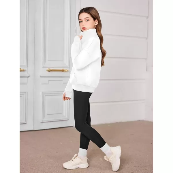 Arshiner Girls Half Zip Sweatshirt Fleece Quarter Zip Pullover Sweatshirts Fall Clothes for Teen Girls Thumb Hole