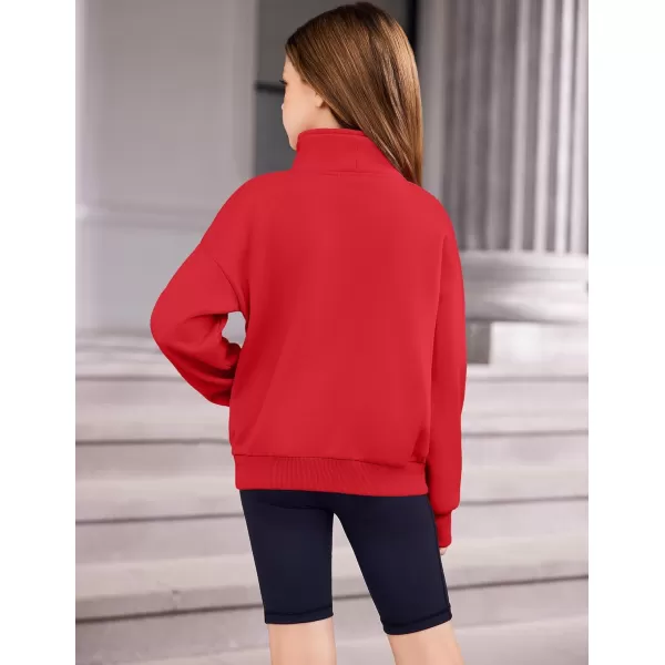 Arshiner Girls Half Zip Sweatshirt Fleece Quarter Zip Pullover Sweatshirts Fall Clothes for Teen Girls Thumb Hole