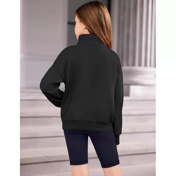 Arshiner Girls Half Zip Sweatshirt Fleece Quarter Zip Pullover Sweatshirts Fall Clothes for Teen Girls Thumb Hole