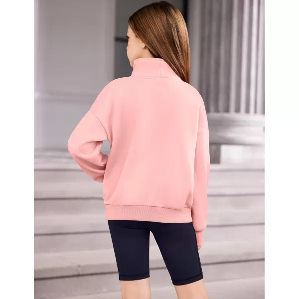 Arshiner Girls Half Zip Sweatshirt Fleece Quarter Zip Pullover Sweatshirts Fall Clothes for Teen Girls Thumb Hole