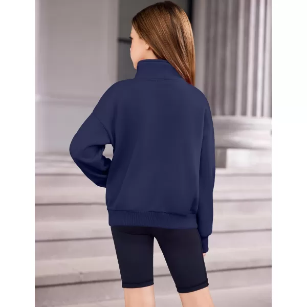 Arshiner Girls Half Zip Sweatshirt Fleece Quarter Zip Pullover Sweatshirts Fall Clothes for Teen Girls Thumb Hole