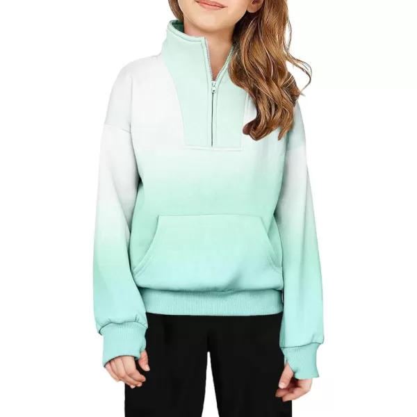 Arshiner Girls Half Zip Sweatshirt Fleece Quarter Zip Pullover Sweatshirts Fall Clothes for Teen Girls Thumb Hole