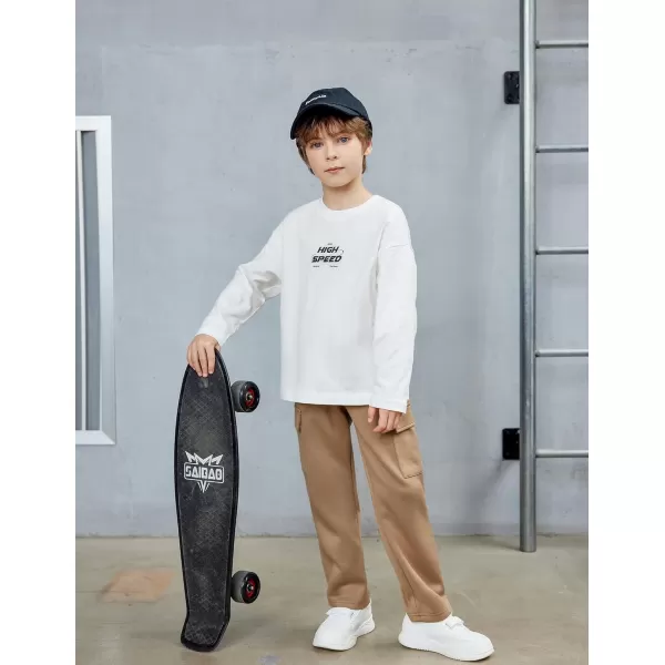 Arshiner Boys Cargo Pants Kids Elastic Waist Casual Athletic Jogger Sweatpants Open Bottom Baggy Pants with Pockets