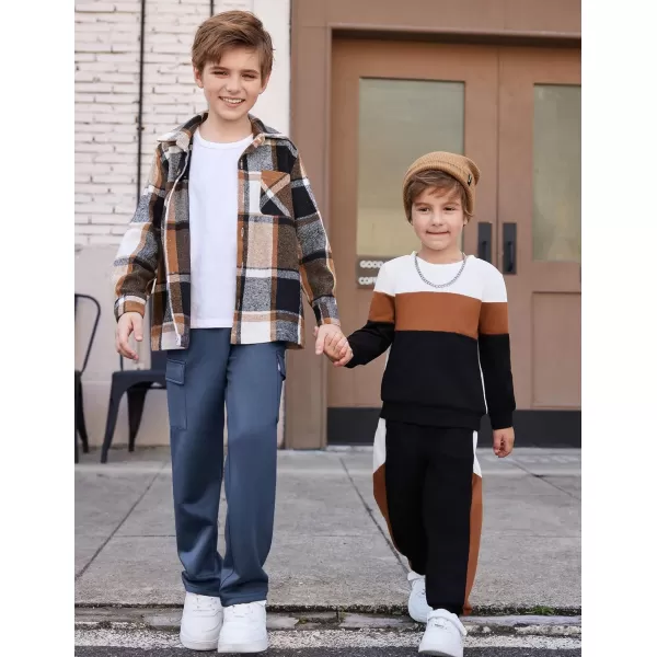 Arshiner Boys Cargo Pants Kids Elastic Waist Casual Athletic Jogger Sweatpants Open Bottom Baggy Pants with Pockets