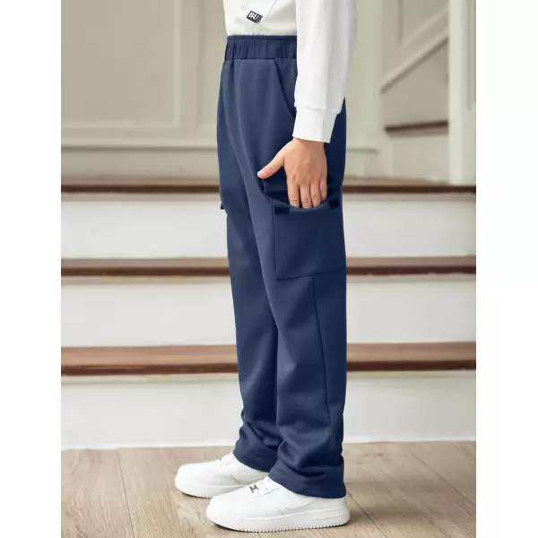Arshiner Boys Cargo Pants Kids Elastic Waist Casual Athletic Jogger Sweatpants Open Bottom Baggy Pants with Pockets