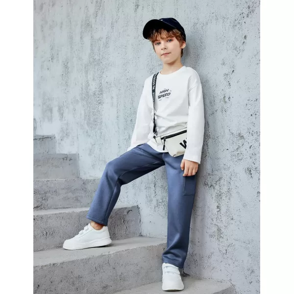 Arshiner Boys Cargo Pants Kids Elastic Waist Casual Athletic Jogger Sweatpants Open Bottom Baggy Pants with Pockets