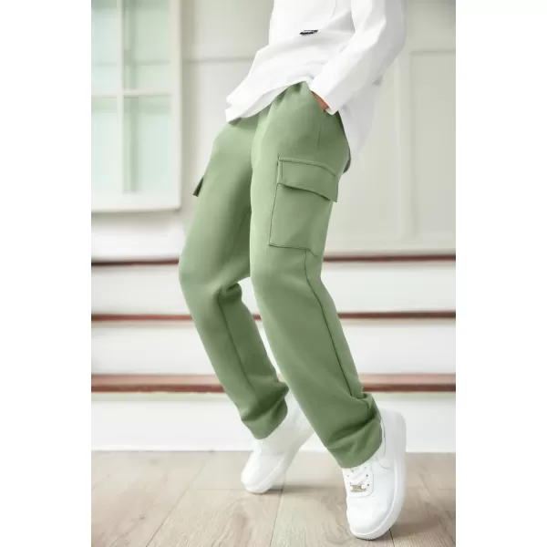 Arshiner Boys Cargo Pants Kids Elastic Waist Casual Athletic Jogger Sweatpants Open Bottom Baggy Pants with Pockets