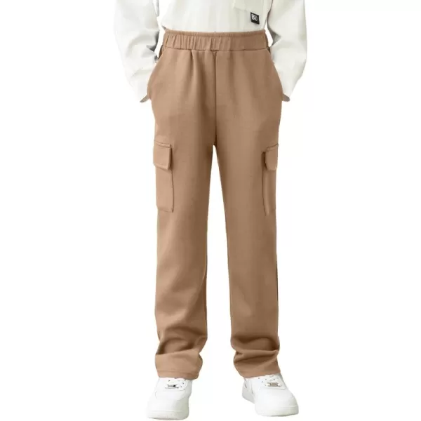 Arshiner Boys Cargo Pants Kids Elastic Waist Casual Athletic Jogger Sweatpants Open Bottom Baggy Pants with Pockets