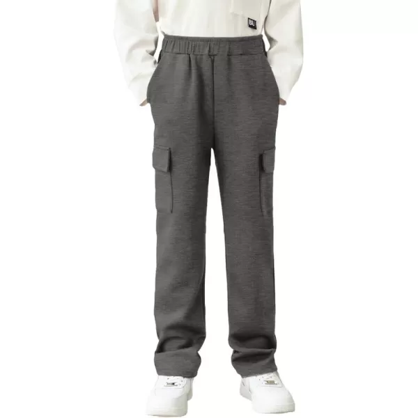 Arshiner Boys Cargo Pants Kids Elastic Waist Casual Athletic Jogger Sweatpants Open Bottom Baggy Pants with Pockets