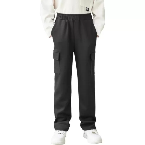 Arshiner Boys Cargo Pants Kids Elastic Waist Casual Athletic Jogger Sweatpants Open Bottom Baggy Pants with Pockets