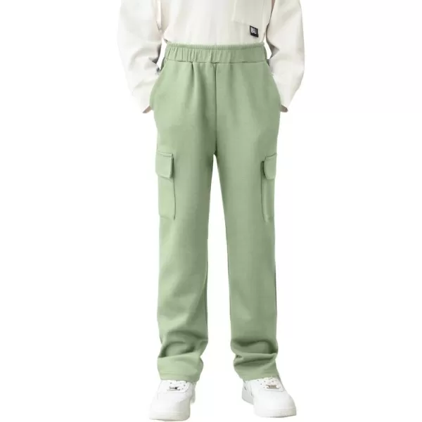 Arshiner Boys Cargo Pants Kids Elastic Waist Casual Athletic Jogger Sweatpants Open Bottom Baggy Pants with Pockets