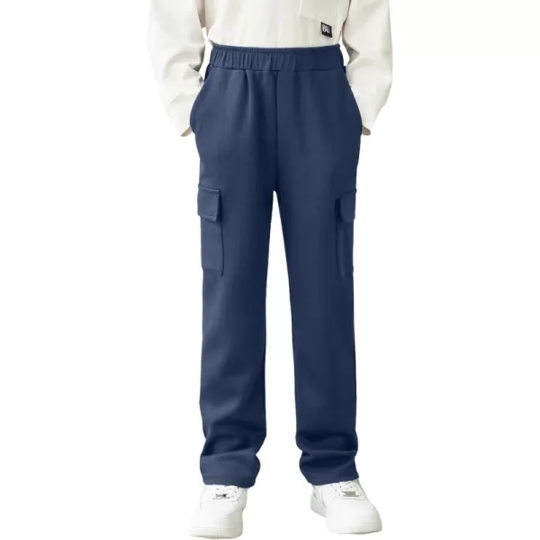 Arshiner Boys Cargo Pants Kids Elastic Waist Casual Athletic Jogger Sweatpants Open Bottom Baggy Pants with Pockets