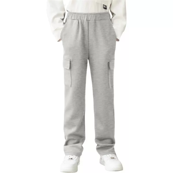 Arshiner Boys Cargo Pants Kids Elastic Waist Casual Athletic Jogger Sweatpants Open Bottom Baggy Pants with Pockets