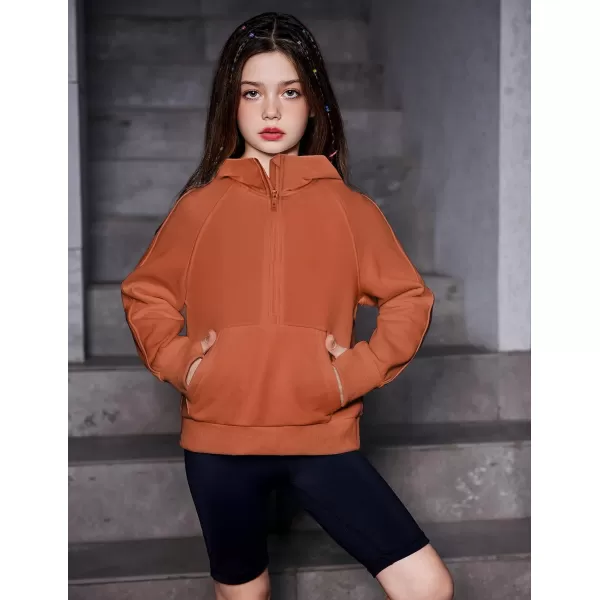 Arshiner Girls 2 Piece Outfits Tracksuit Drop Shoulder Hoodie Half Zip Sweatshirt and Sweatpants Joggers Set with Pockets