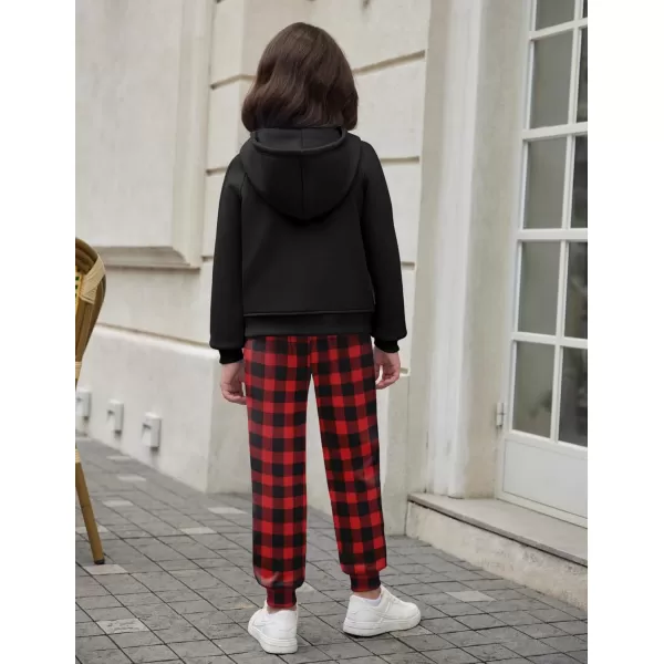 Arshiner Girls 2 Piece Outfits Tracksuit Drop Shoulder Hoodie Half Zip Sweatshirt and Sweatpants Joggers Set with Pockets