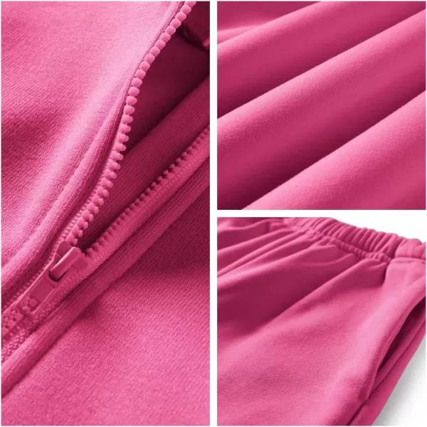 Arshiner Girls 2 Piece Outfits Tracksuit Drop Shoulder Hoodie Half Zip Sweatshirt and Sweatpants Joggers Set with Pockets