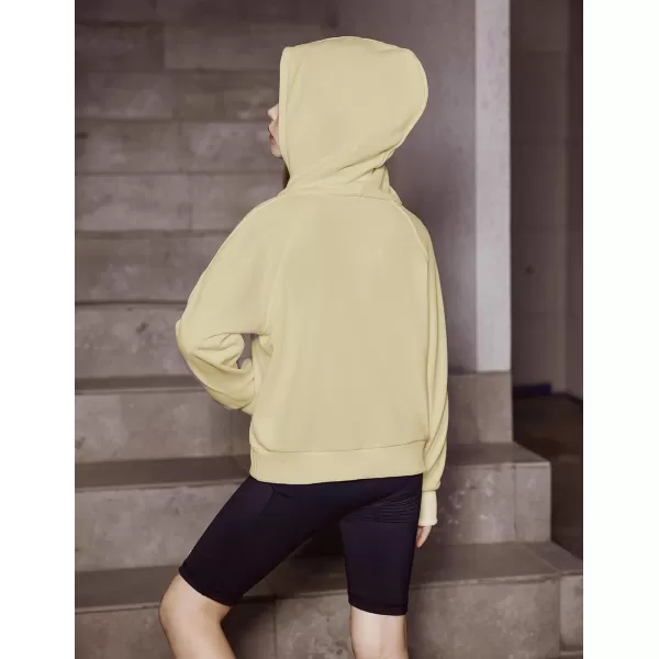Arshiner Girls 2 Piece Outfits Tracksuit Drop Shoulder Hoodie Half Zip Sweatshirt and Sweatpants Joggers Set with Pockets