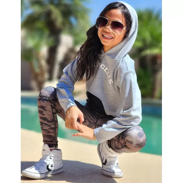Arshiner Girls Cropped Sweatshirt Long Sleeve Shirts High Low Hem Crop Tops for Teens Kids Hoodies with Cami 5-14 Years