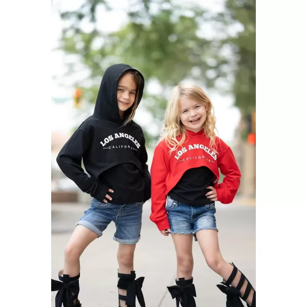 Arshiner Girls Cropped Sweatshirt Long Sleeve Shirts High Low Hem Crop Tops for Teens Kids Hoodies with Cami 5-14 Years