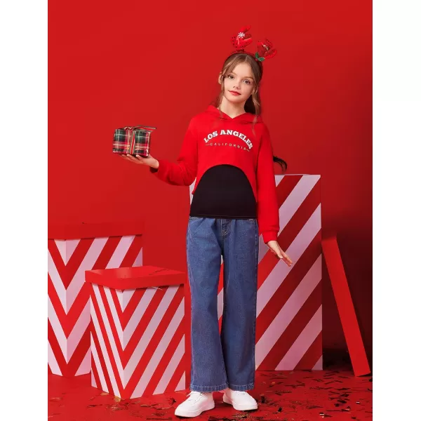 Arshiner Girls Cropped Sweatshirt Long Sleeve Shirts High Low Hem Crop Tops for Teens Kids Hoodies with Cami 5-14 Years