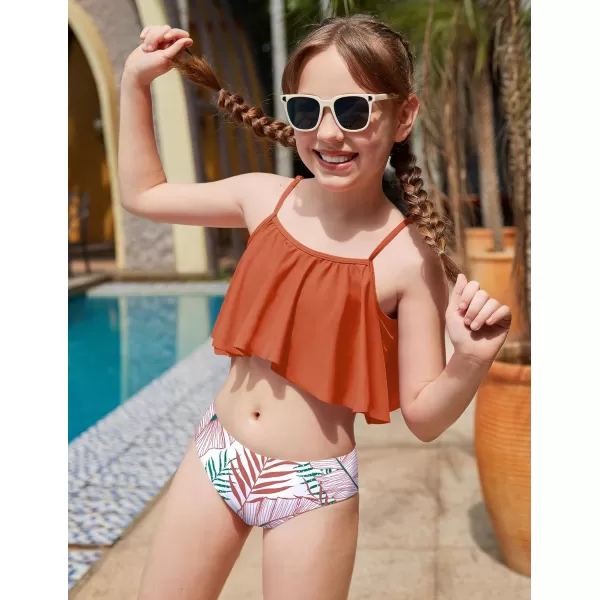 Arshiner Girls Swimsuit Two Pieces Bikini Set Ruffle Bathing Suits Flounced Tankini Swimwear