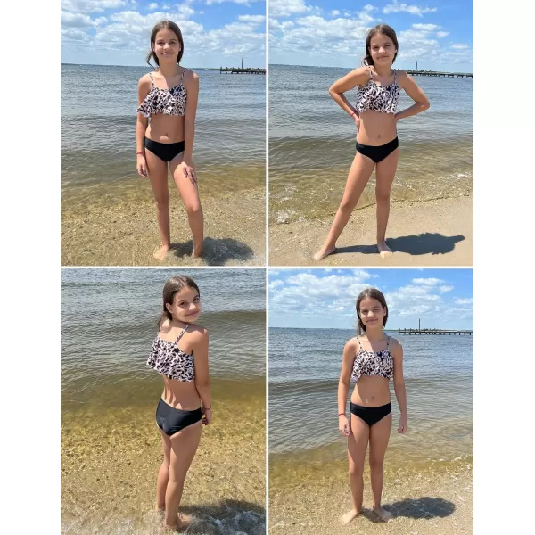 Arshiner Girls Swimsuit Two Pieces Bikini Set Ruffle Bathing Suits Flounced Tankini Swimwear