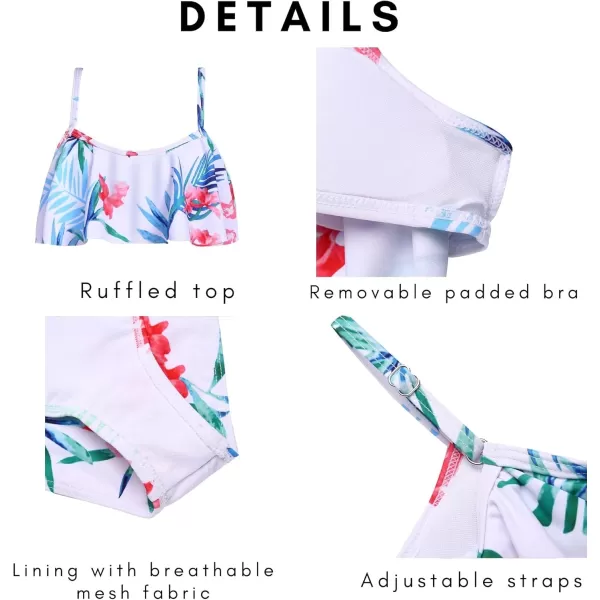 Arshiner Girls Swimsuit Two Pieces Bikini Set Ruffle Bathing Suits Flounced Tankini Swimwear