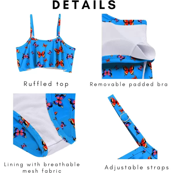 Arshiner Girls Swimsuit Two Pieces Bikini Set Ruffle Bathing Suits Flounced Tankini Swimwear
