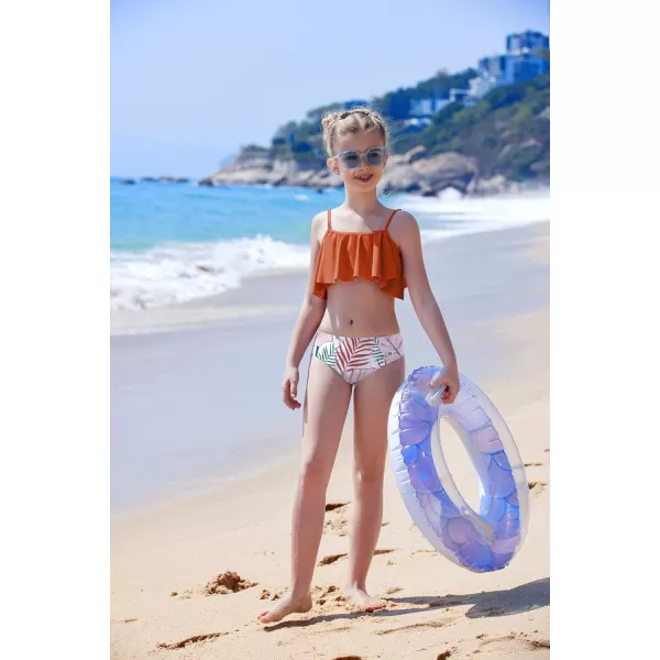 Arshiner Girls Swimsuit Two Pieces Bikini Set Ruffle Bathing Suits Flounced Tankini Swimwear