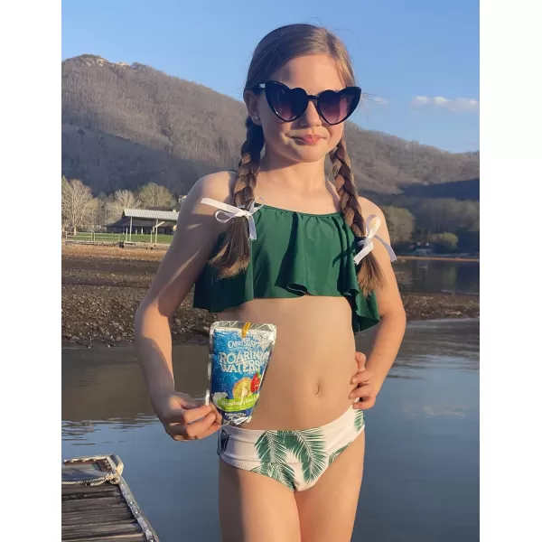 Arshiner Girls Swimsuit Two Pieces Bikini Set Ruffle Bathing Suits Flounced Tankini Swimwear