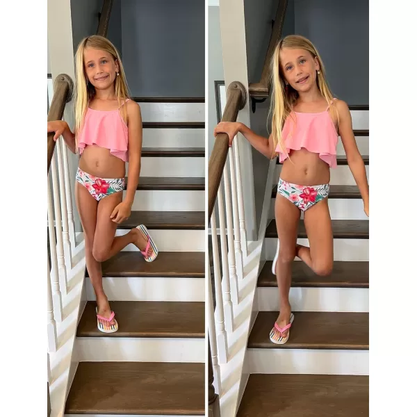 Arshiner Girls Swimsuit Two Pieces Bikini Set Ruffle Bathing Suits Flounced Tankini Swimwear