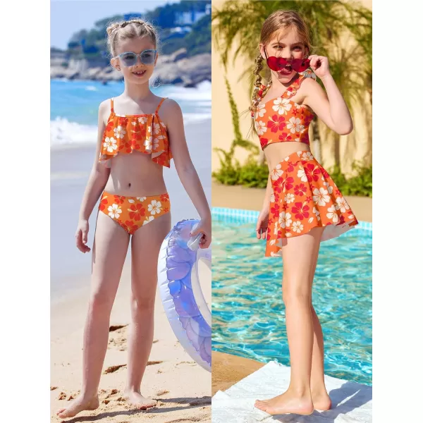 Arshiner Girls Swimsuit Two Pieces Bikini Set Ruffle Bathing Suits Flounced Tankini Swimwear