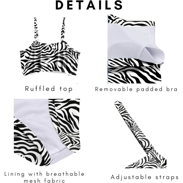 Arshiner Girls Swimsuit Two Pieces Bikini Set Ruffle Bathing Suits Flounced Tankini Swimwear