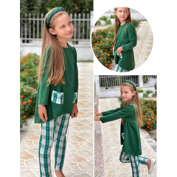Arshiner Little Girls Outfits Cute Clothing Sets Long Sleeve 2pcs Pants Sets with Pockets