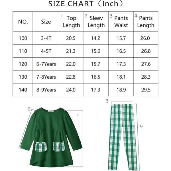 Arshiner Little Girls Outfits Cute Clothing Sets Long Sleeve 2pcs Pants Sets with Pockets