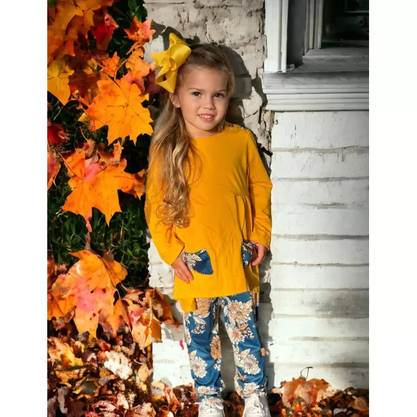 Arshiner Little Girls Outfits Cute Clothing Sets Long Sleeve 2pcs Pants Sets with Pockets