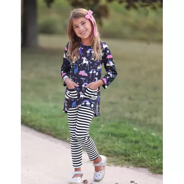 Arshiner Little Girls Outfits Cute Clothing Sets Long Sleeve 2pcs Pants Sets with Pockets