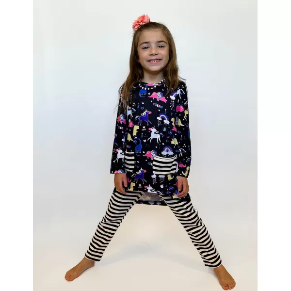 Arshiner Little Girls Outfits Cute Clothing Sets Long Sleeve 2pcs Pants Sets with Pockets