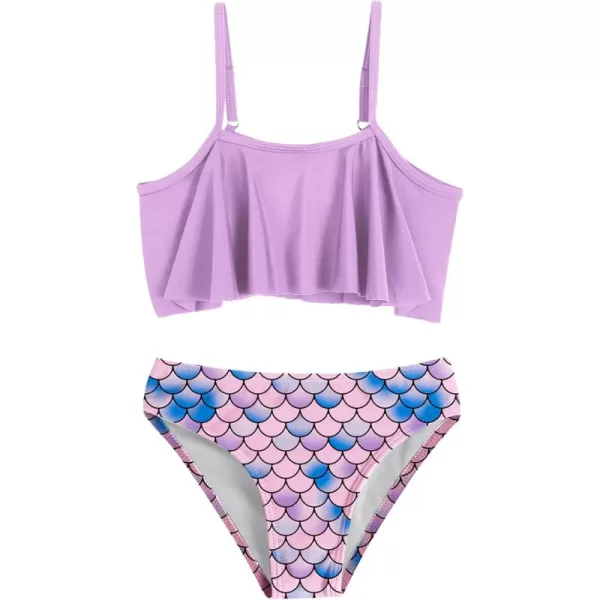 Arshiner Girls Swimsuit Two Pieces Bikini Set Ruffle Bathing Suits Flounced Tankini Swimwear