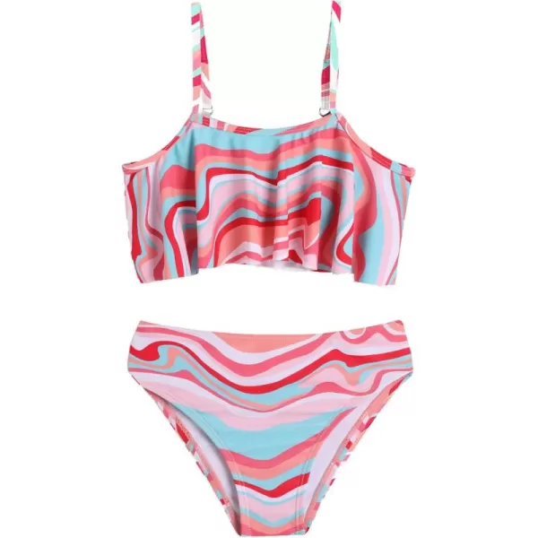 Arshiner Girls Swimsuit Two Pieces Bikini Set Ruffle Bathing Suits Flounced Tankini Swimwear
