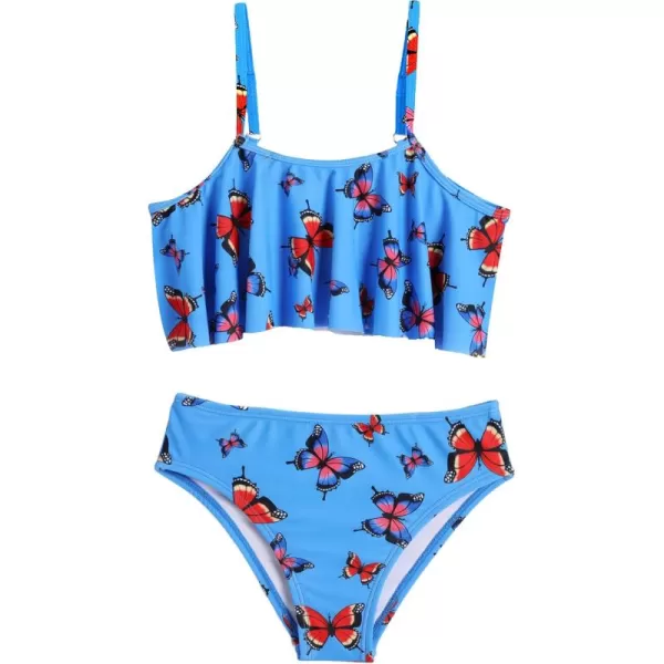 Arshiner Girls Swimsuit Two Pieces Bikini Set Ruffle Bathing Suits Flounced Tankini Swimwear