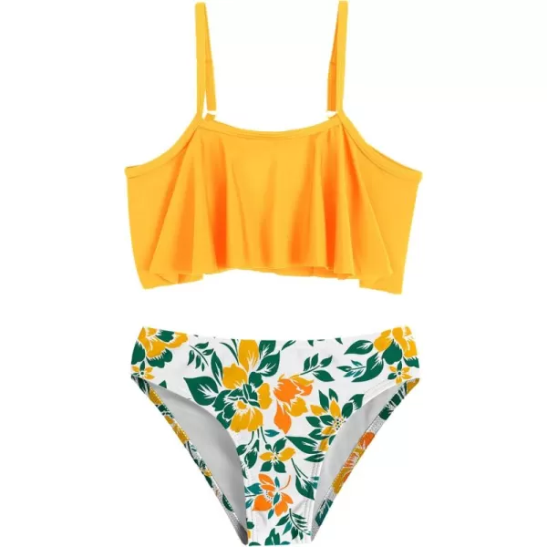 Arshiner Girls Swimsuit Two Pieces Bikini Set Ruffle Bathing Suits Flounced Tankini Swimwear