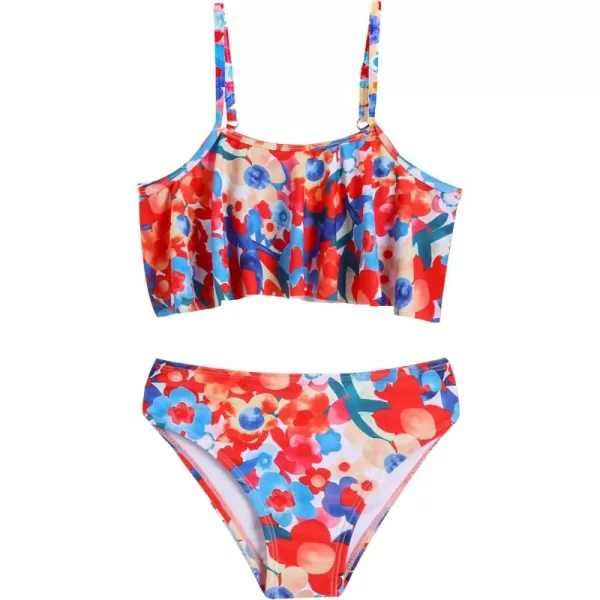 Arshiner Girls Swimsuit Two Pieces Bikini Set Ruffle Bathing Suits Flounced Tankini Swimwear