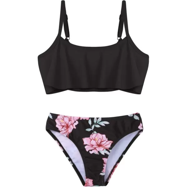 Arshiner Girls Swimsuit Two Pieces Bikini Set Ruffle Bathing Suits Flounced Tankini Swimwear