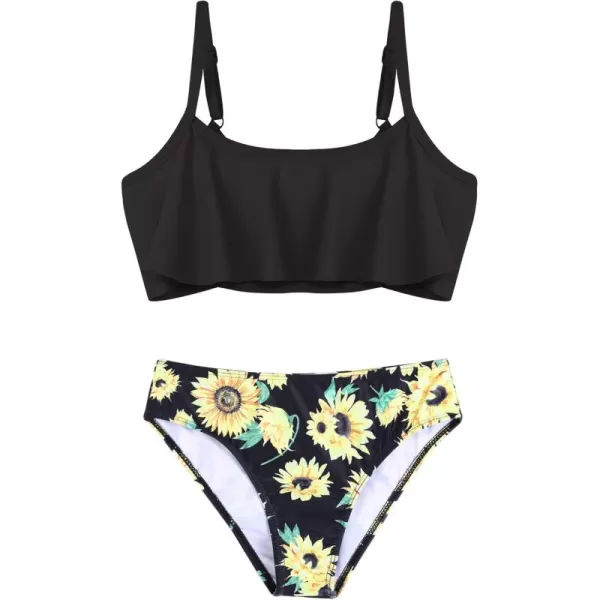 Arshiner Girls Swimsuit Two Pieces Bikini Set Ruffle Bathing Suits Flounced Tankini Swimwear