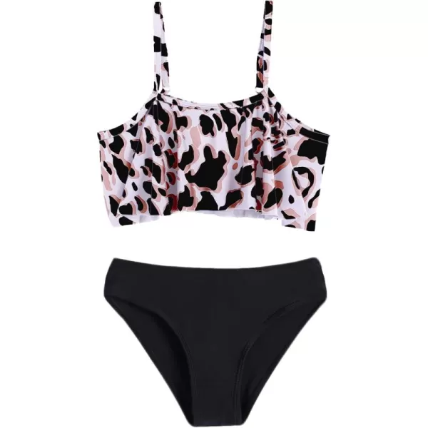 Arshiner Girls Swimsuit Two Pieces Bikini Set Ruffle Bathing Suits Flounced Tankini Swimwear