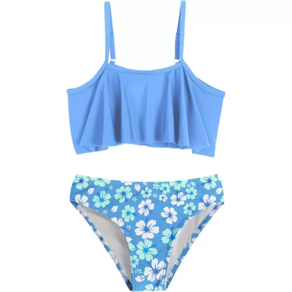 Arshiner Girls Swimsuit Two Pieces Bikini Set Ruffle Bathing Suits Flounced Tankini Swimwear