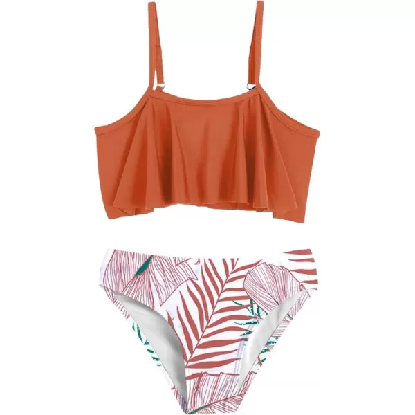 Arshiner Girls Swimsuit Two Pieces Bikini Set Ruffle Bathing Suits Flounced Tankini Swimwear