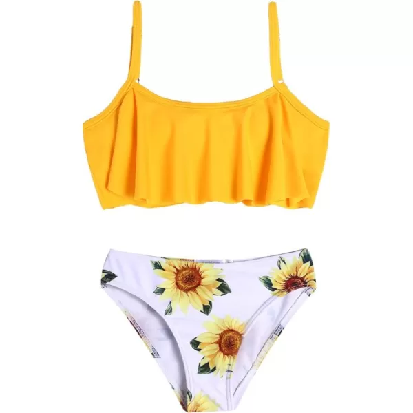 Arshiner Girls Swimsuit Two Pieces Bikini Set Ruffle Bathing Suits Flounced Tankini Swimwear